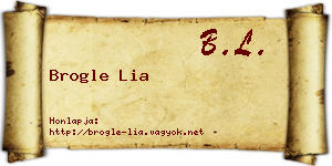 Brogle Lia névjegykártya